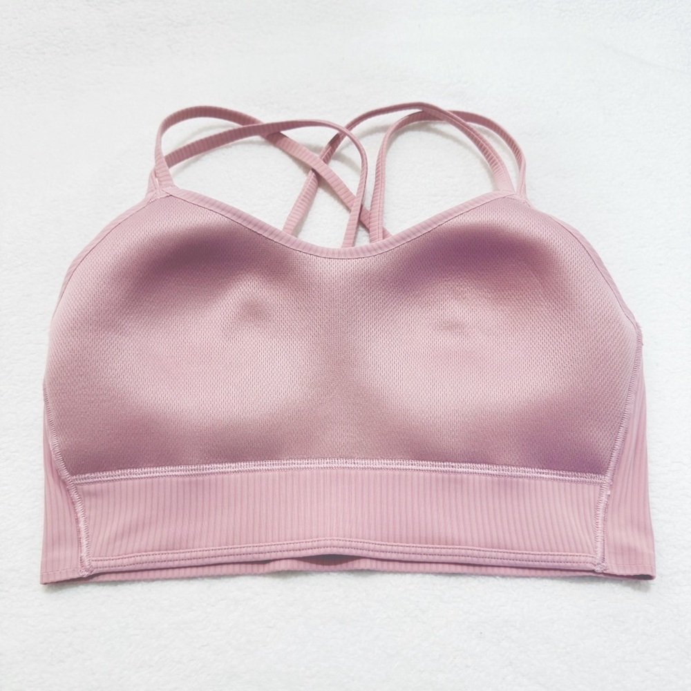 SOLD❌ Lululemon Like a Cloud Ribbed Longline Sports Bra Pink Haze Size 6 - Picture 8 of 10